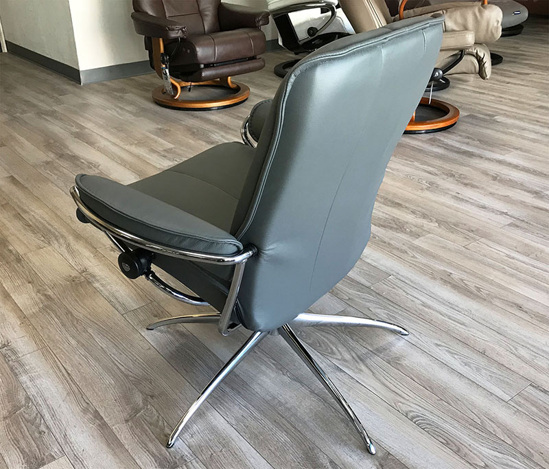 Stressless City Low Back Recliner Chair Batick Grey Leather by Ekornes