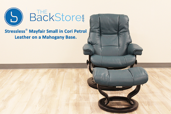 Stressless Chelsea Small Mayfair Cori Petrol Recliner Chair by Ekornes