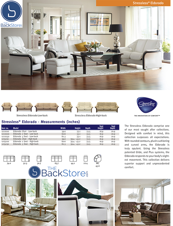 Stressless Eldorado Leather Sofa Loveseat Measurements Dimensions