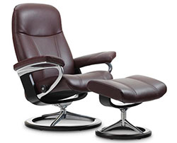 Stressless Consul Signature Base Recliner Chair and Ottoman