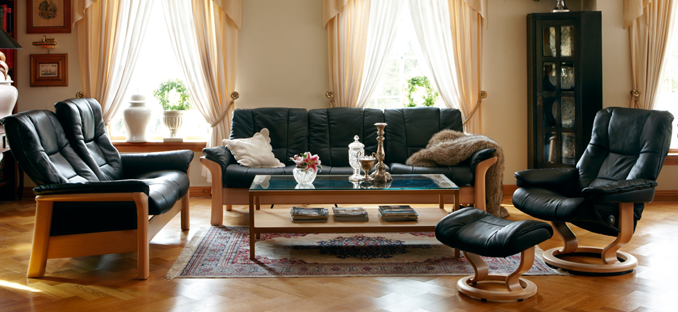 Stressless Mayfair Paloma Black Leather Recliner Chair by Ekornes