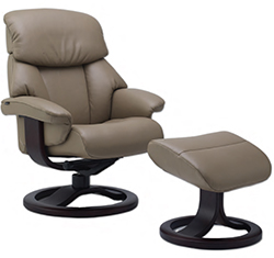 Fjords Alfa 520 Ergonomic Recliner Chair and Ottoman by Hjellegjerde. Scandinavian Norwegian 