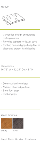 FM 500 HumanScale Foot Machine Specifications and Dimensions