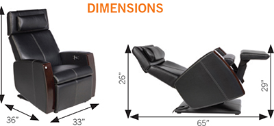 PCX-720 Human Touch Perfect Chair Recliner Dimensions