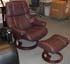 Stressless Reno Medium Recliner and Ottoman - Royalin Amarone Leather by Ekornes